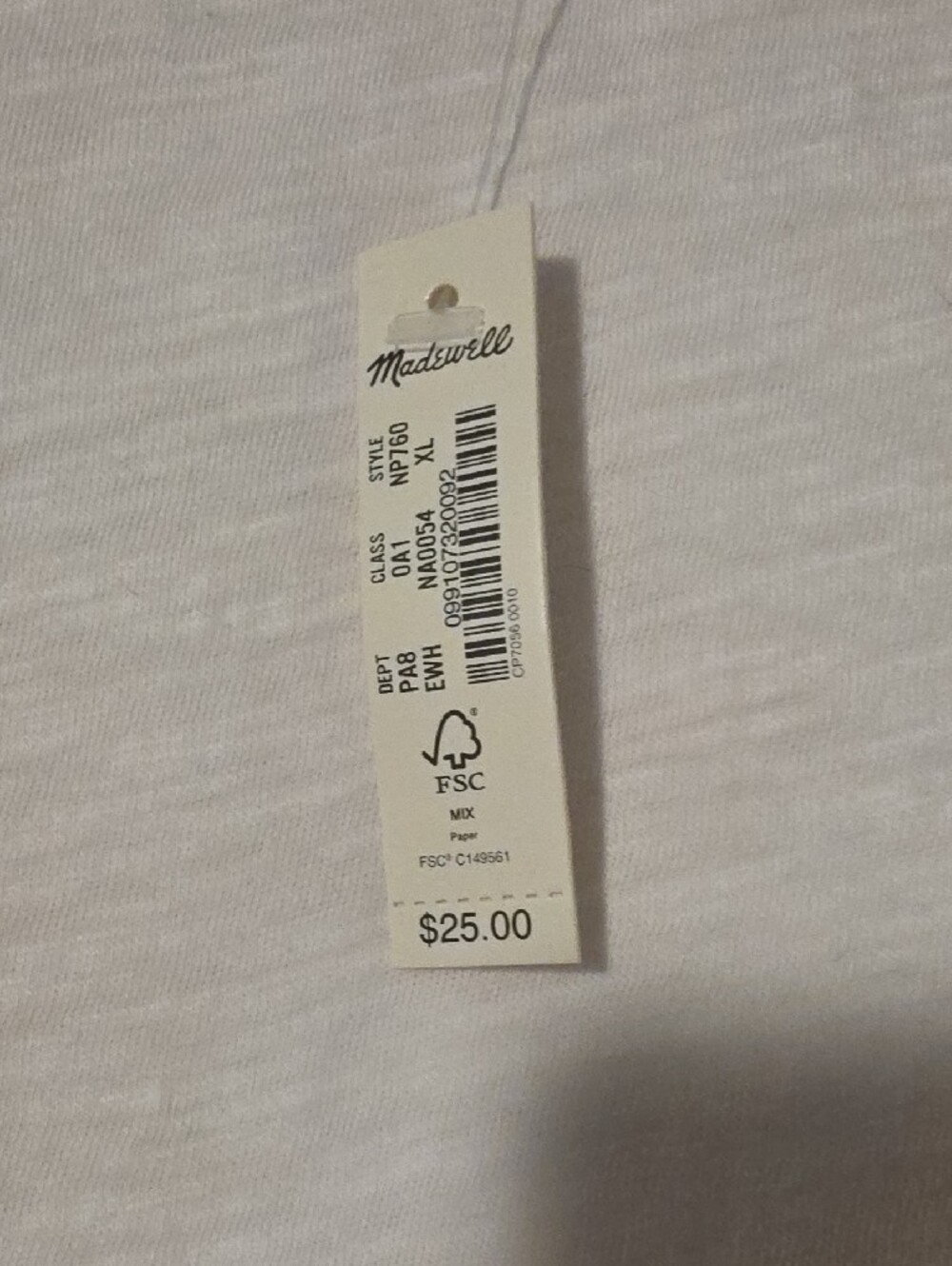 NWT Madewell White Short-Sleeve Crew Tee - Picture 3 of 6